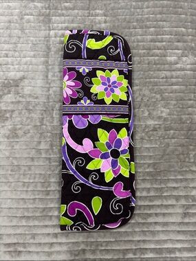 Quilted Vera Bradley Floral Hair Tools Case in Purple & Lime